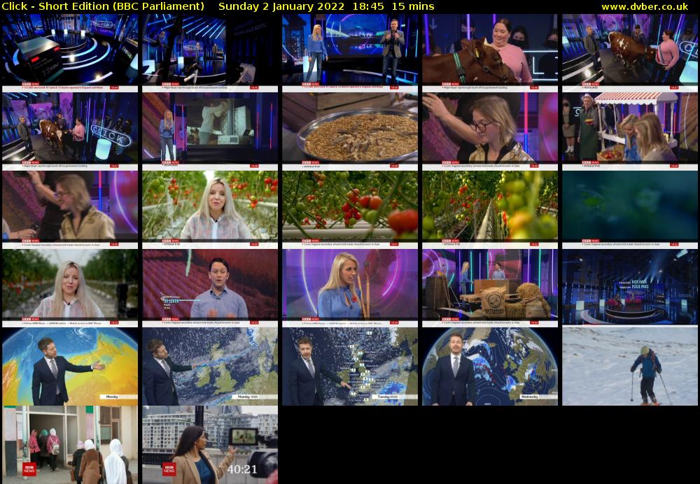 Click - Short Edition (BBC Parliament) Sunday 2 January 2022 18:45 - 19:00