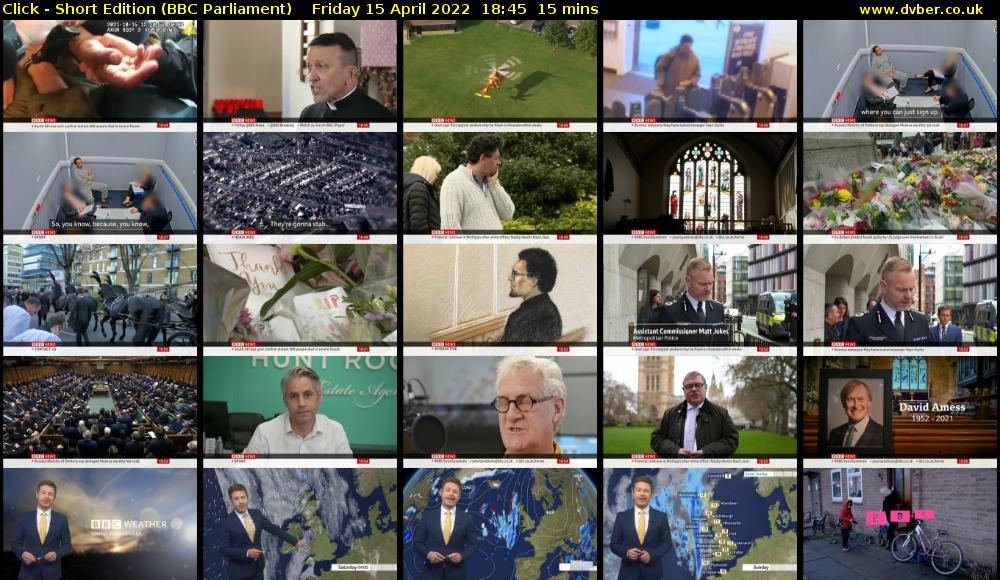 Click - Short Edition (BBC Parliament) Friday 15 April 2022 18:45 - 19:00