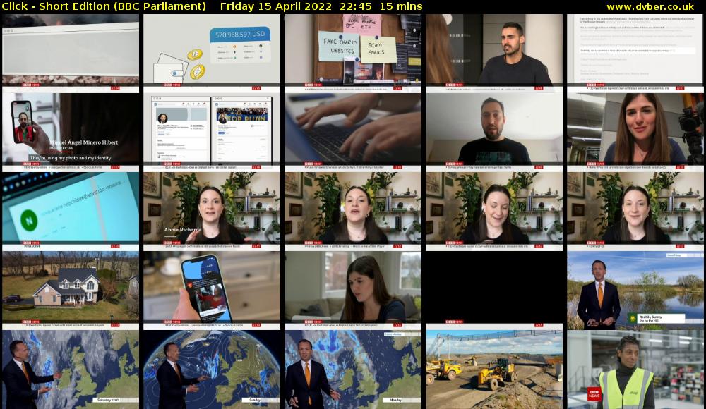 Click - Short Edition (BBC Parliament) Friday 15 April 2022 22:45 - 23:00