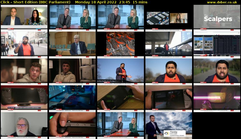 Click - Short Edition (BBC Parliament) Monday 18 April 2022 23:45 - 00:00
