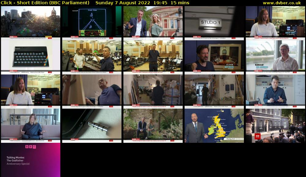 Click - Short Edition (BBC Parliament) Sunday 7 August 2022 19:45 - 20:00