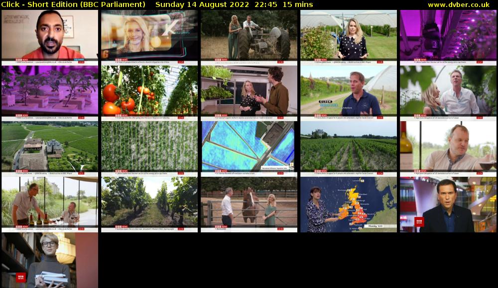 Click - Short Edition (BBC Parliament) Sunday 14 August 2022 22:45 - 23:00