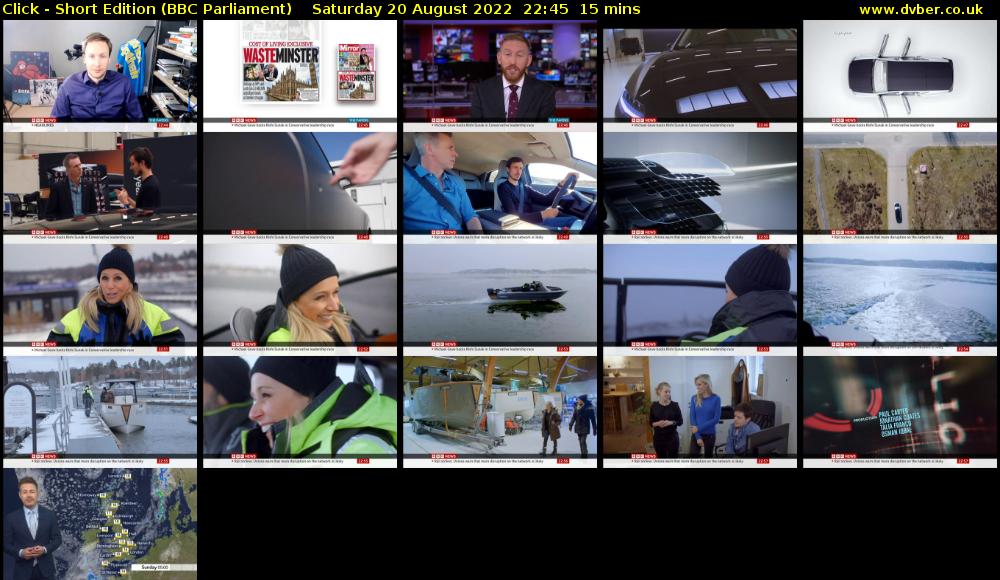 Click - Short Edition (BBC Parliament) Saturday 20 August 2022 22:45 - 23:00