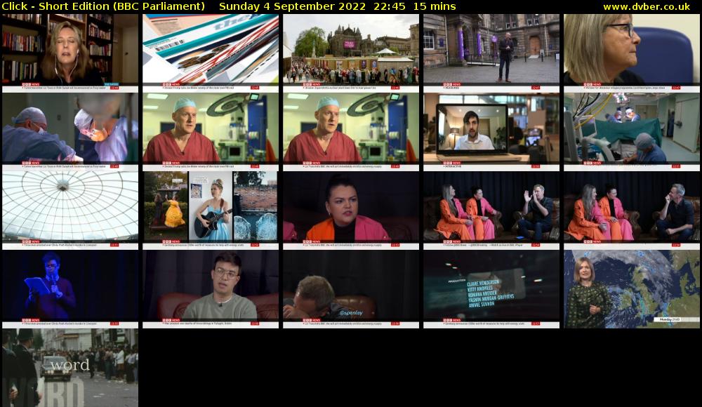 Click - Short Edition (BBC Parliament) Sunday 4 September 2022 22:45 - 23:00