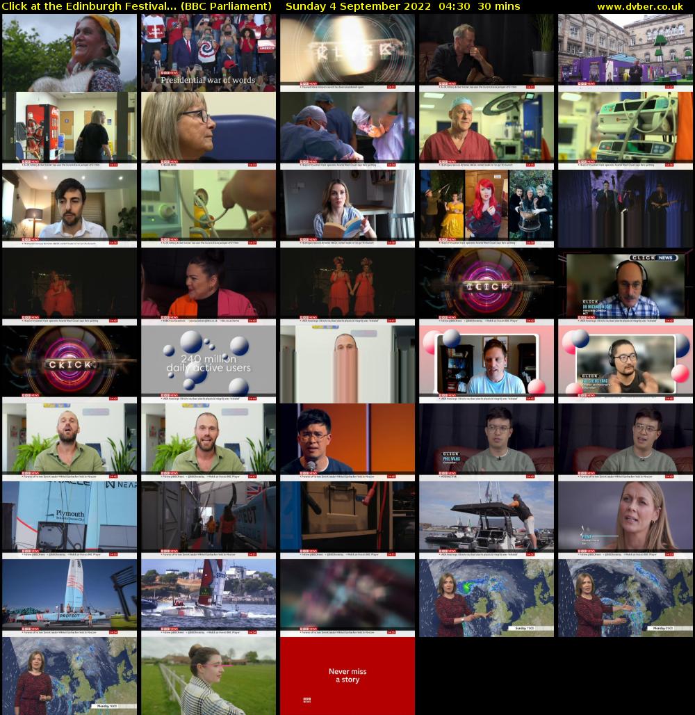 Click at the Edinburgh Festival... (BBC Parliament) Sunday 4 September 2022 04:30 - 05:00