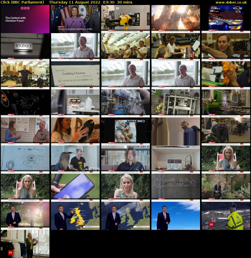 Click (BBC Parliament) Thursday 11 August 2022 03:30 - 04:00