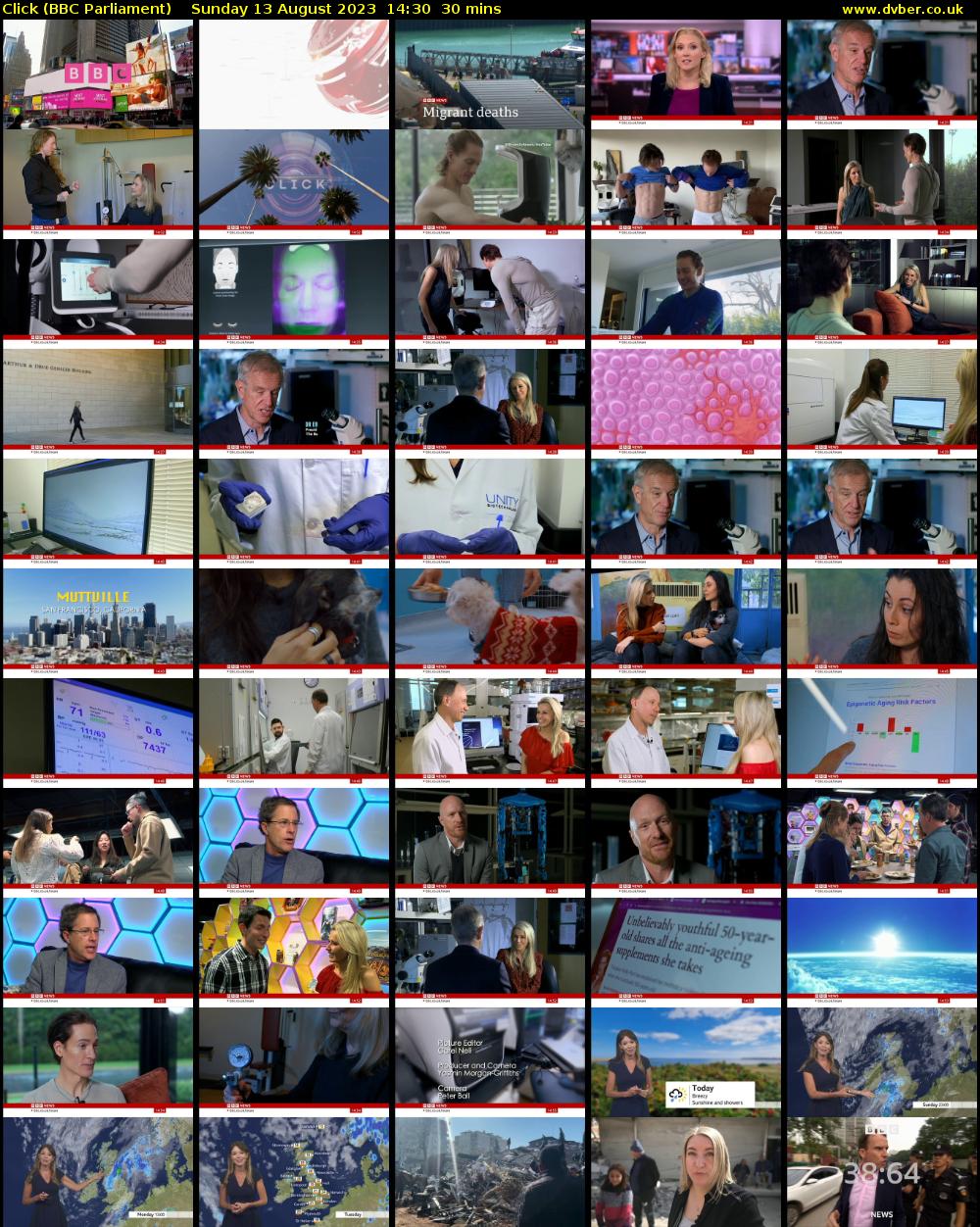 Click (BBC Parliament) Sunday 13 August 2023 14:30 - 15:00