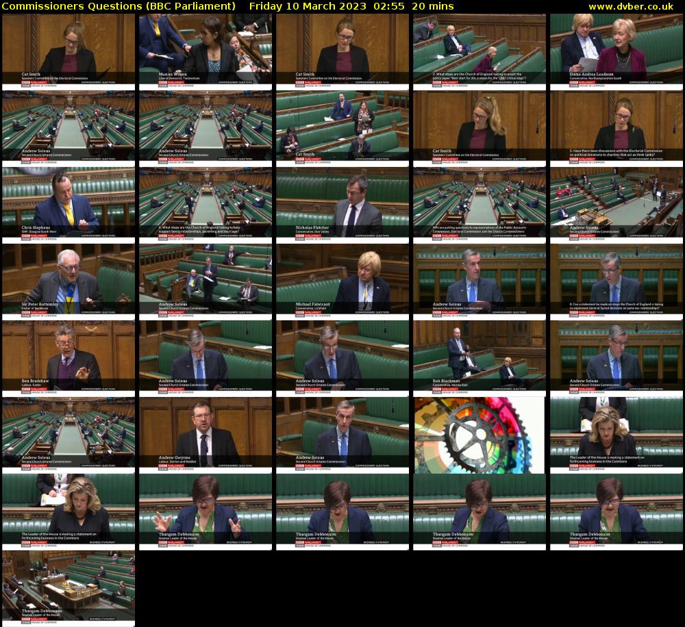 Commissioners Questions (BBC Parliament) Friday 10 March 2023 02:55 - 03:15