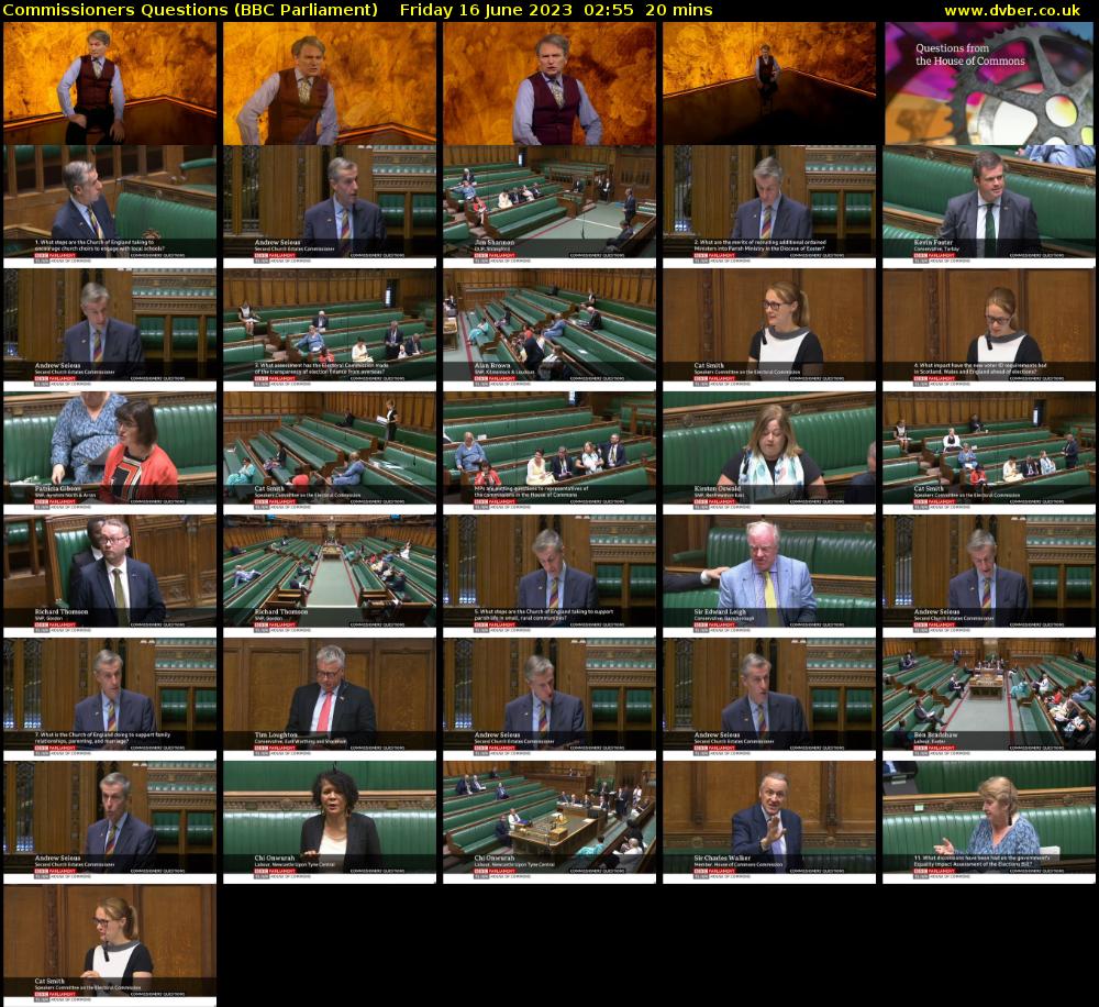 Commissioners Questions (BBC Parliament) Friday 16 June 2023 02:55 - 03:15