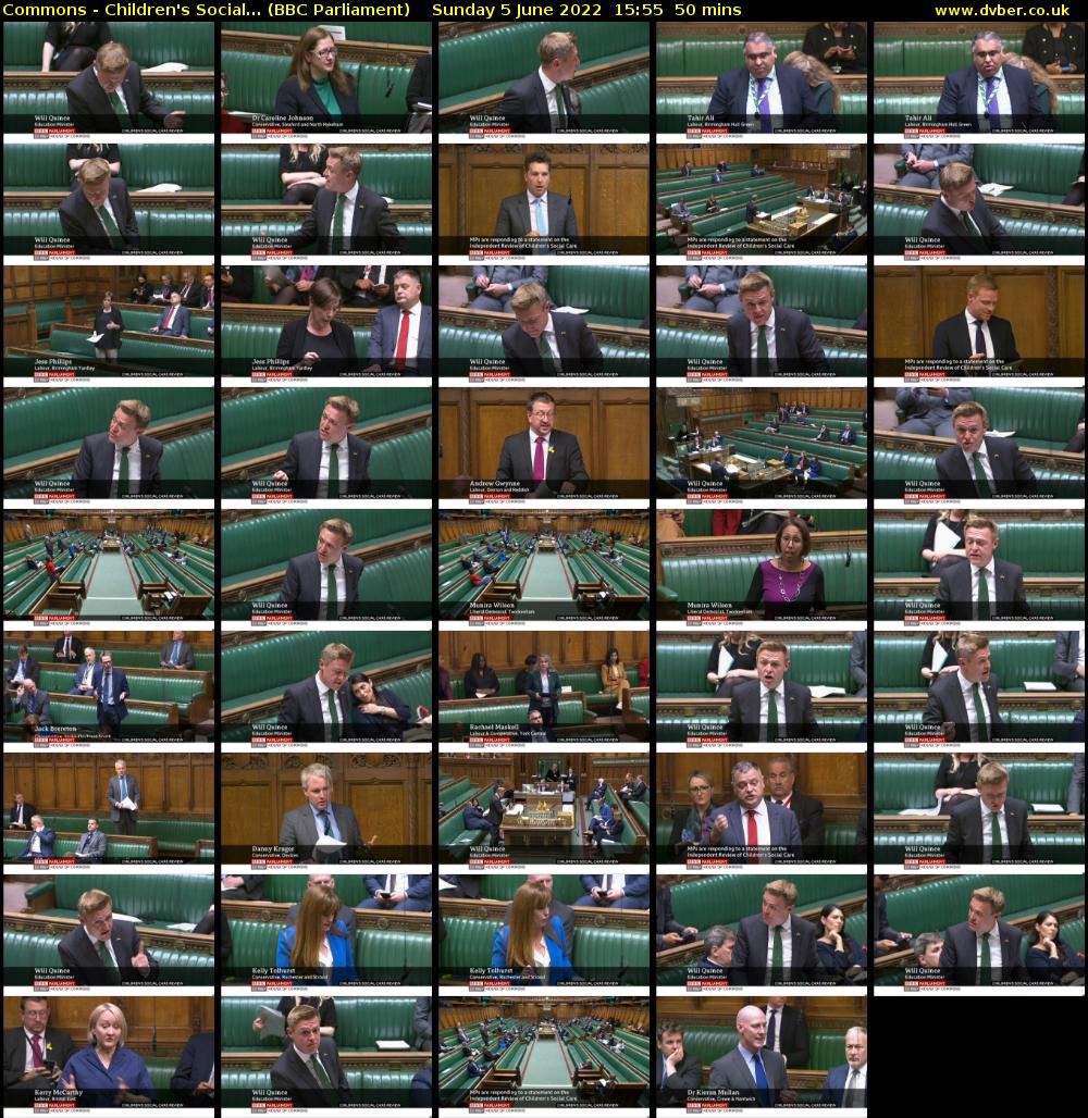 Commons - Children's Social... (BBC Parliament) Sunday 5 June 2022 15:55 - 16:45