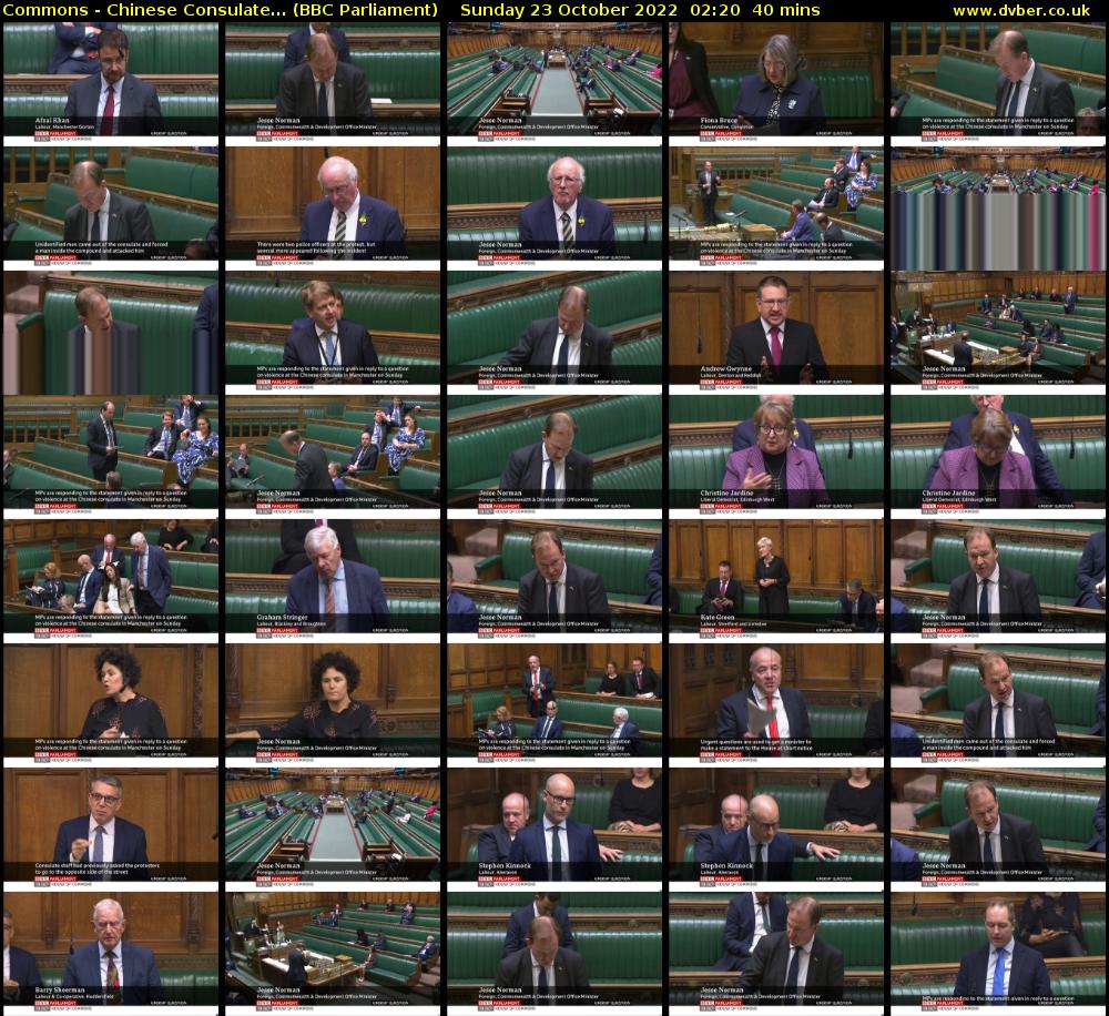 Commons - Chinese Consulate... (BBC Parliament) Sunday 23 October 2022 02:20 - 03:00
