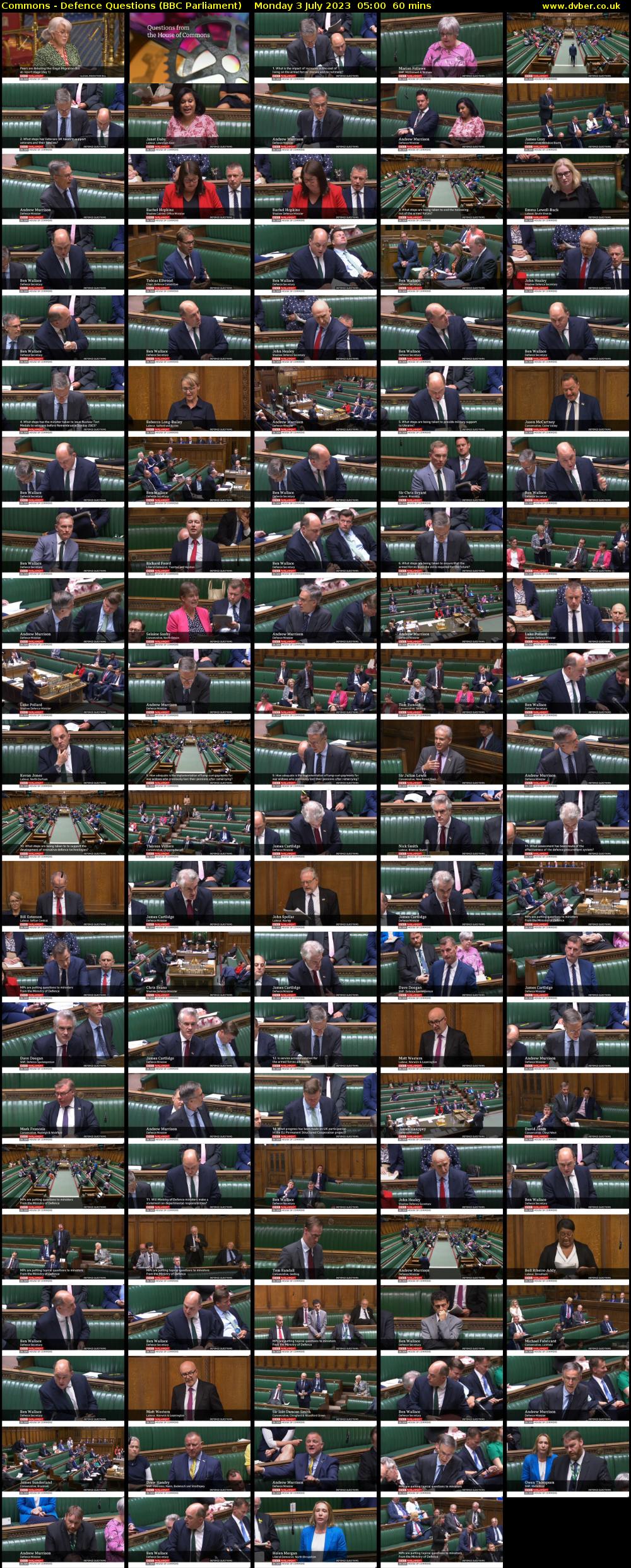 Commons - Defence Questions (BBC Parliament) Monday 3 July 2023 05:00 - 06:00