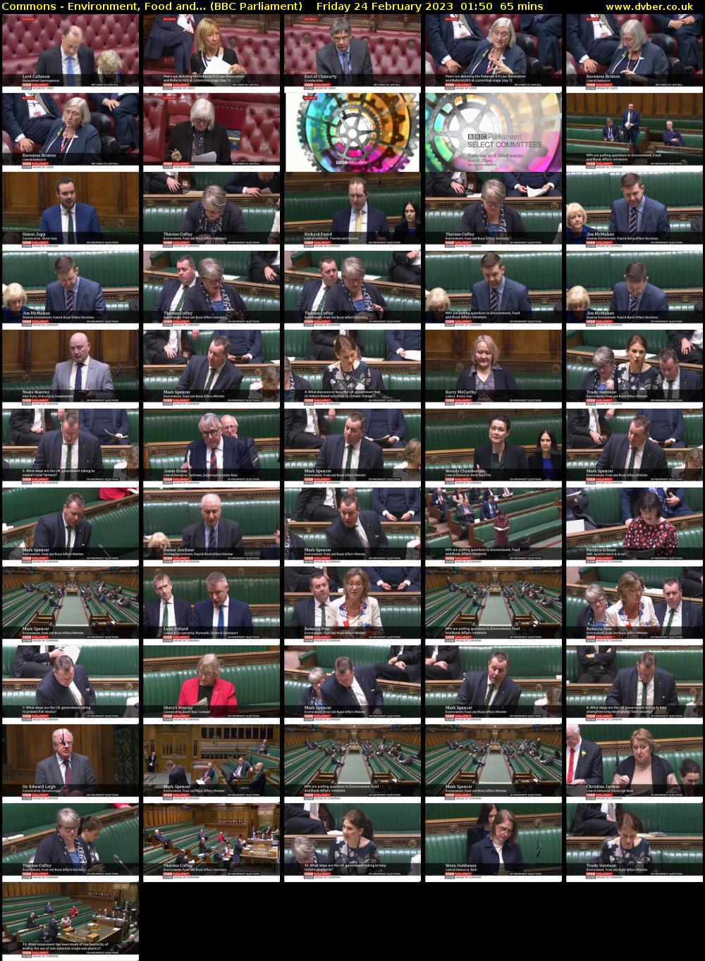 Commons - Environment, Food and... (BBC Parliament) Friday 24 February 2023 01:50 - 02:55