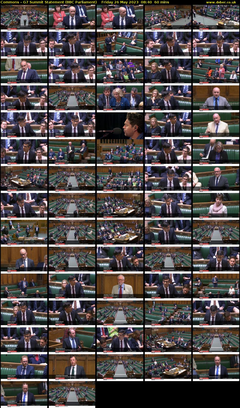 Commons - G7 Summit Statement (BBC Parliament) Friday 26 May 2023 08:40 - 09:40
