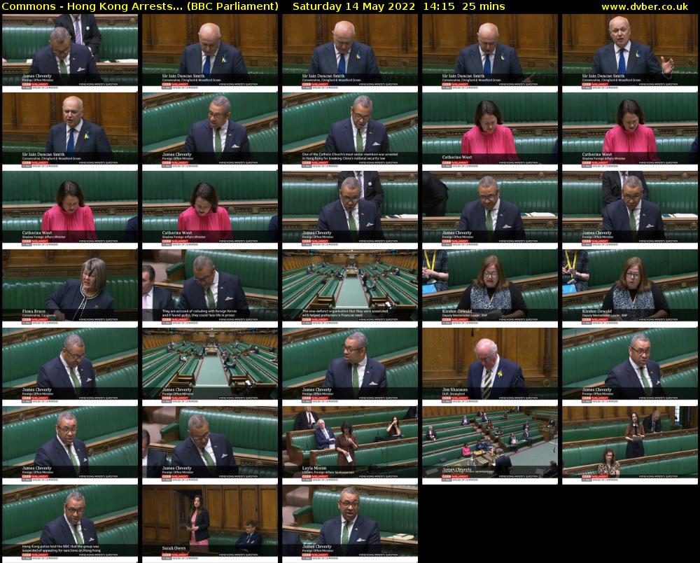 Commons - Hong Kong Arrests... (BBC Parliament) Saturday 14 May 2022 14:15 - 14:40