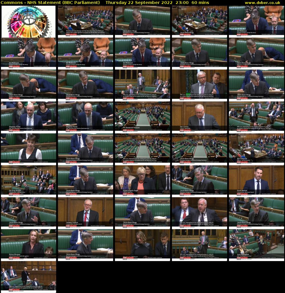 Commons - NHS Statement (BBC Parliament) Thursday 22 September 2022 23:00 - 00:00