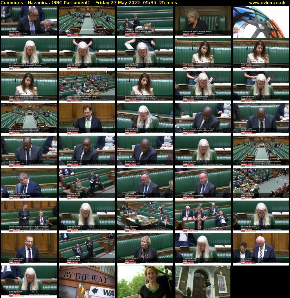 Commons - Nazanin... (BBC Parliament) Friday 27 May 2022 05:35 - 06:00