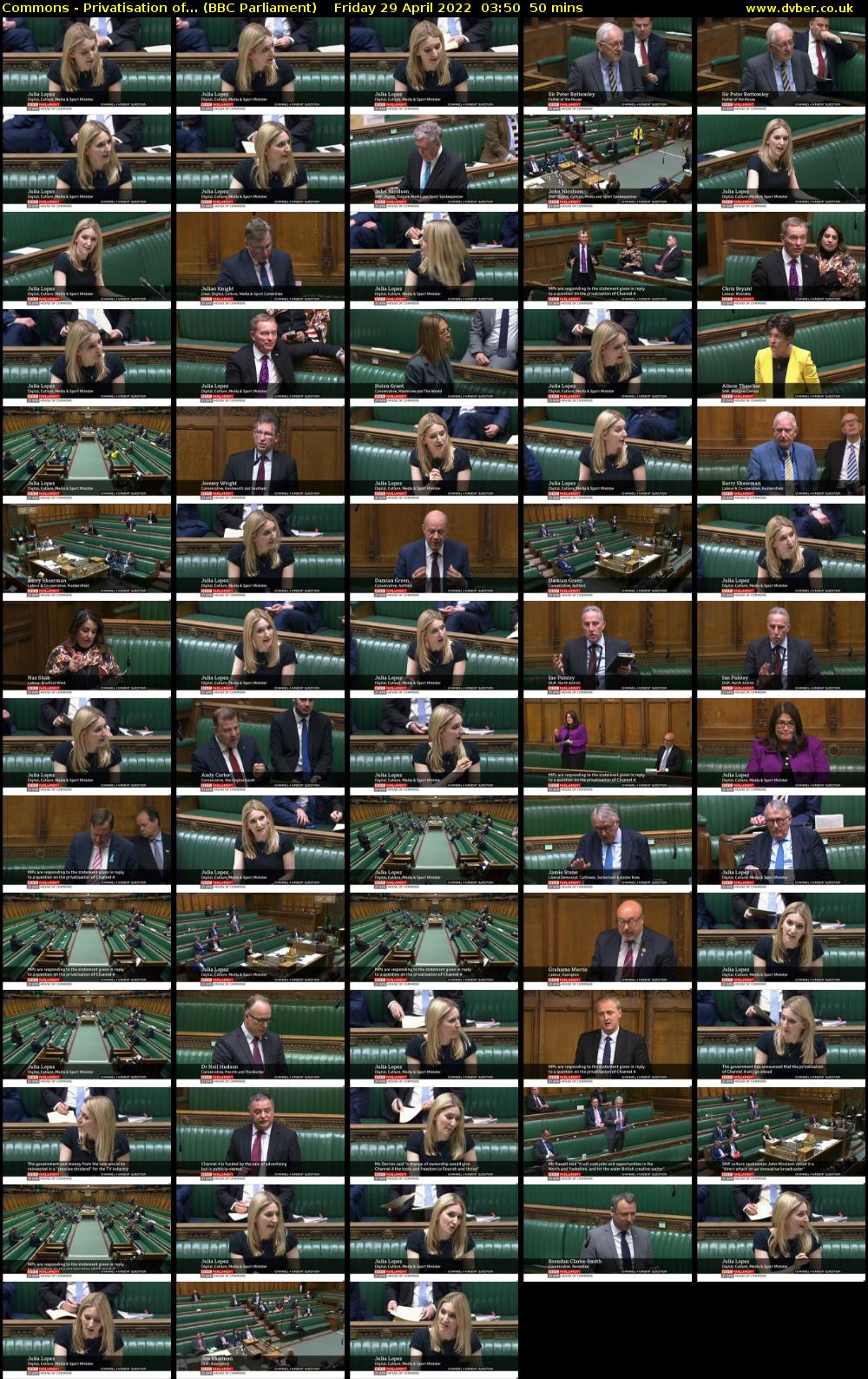 Commons - Privatisation of... (BBC Parliament) Friday 29 April 2022 03:50 - 04:40