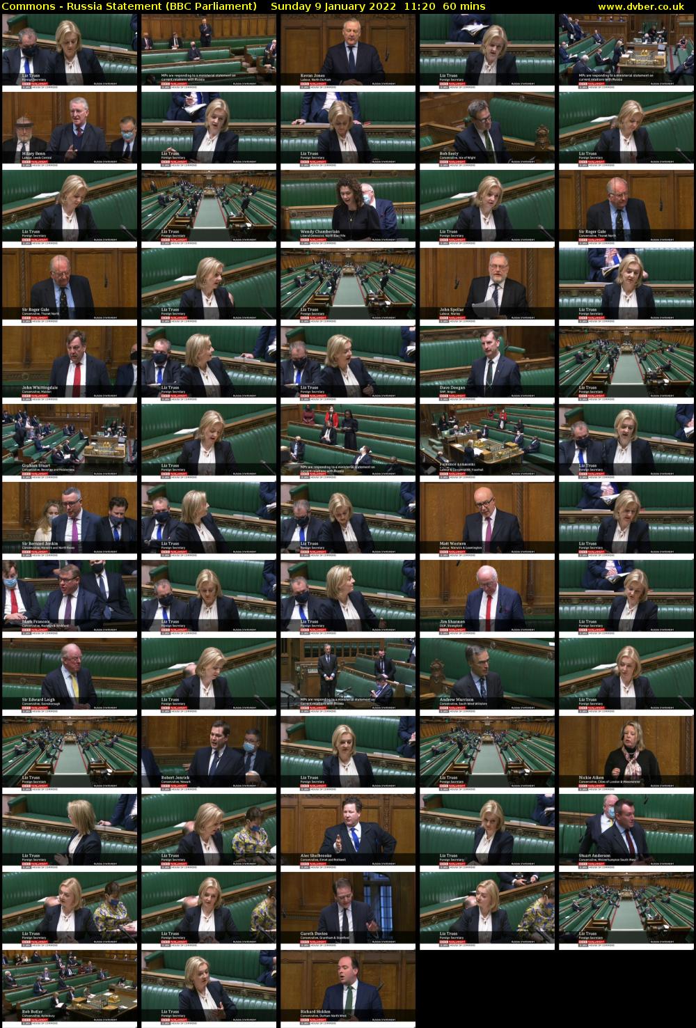 Commons - Russia Statement (BBC Parliament) Sunday 9 January 2022 11:20 - 12:20