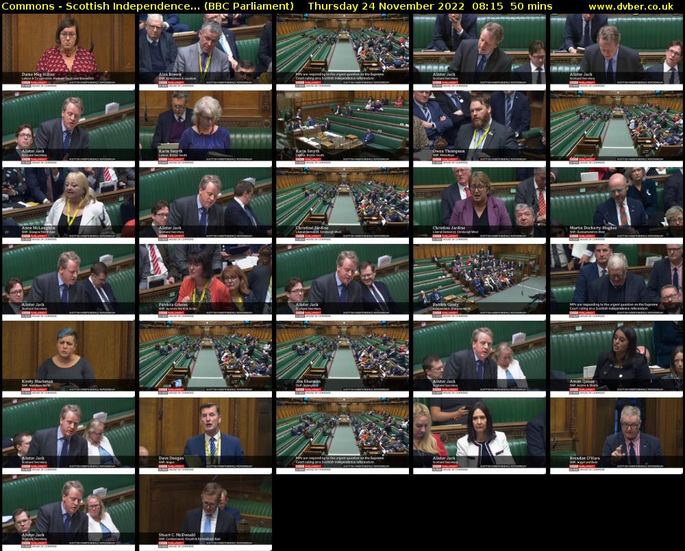 Commons - Scottish Independence... (BBC Parliament) Thursday 24 November 2022 08:15 - 09:05