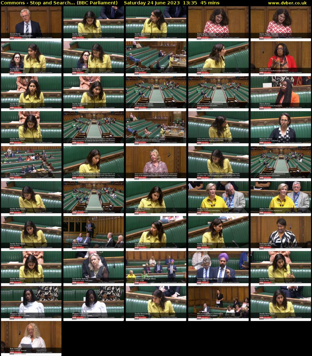 Commons - Stop and Search... (BBC Parliament) Saturday 24 June 2023 13:35 - 14:20