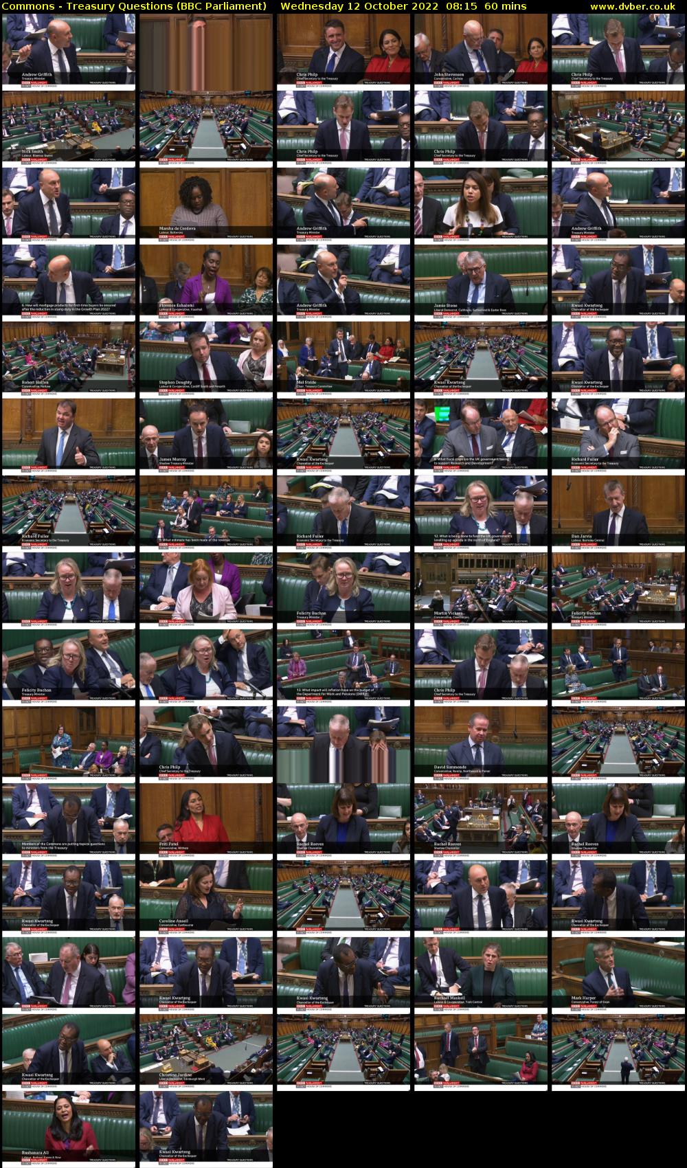 Commons - Treasury Questions (BBC Parliament) Wednesday 12 October 2022 08:15 - 09:15