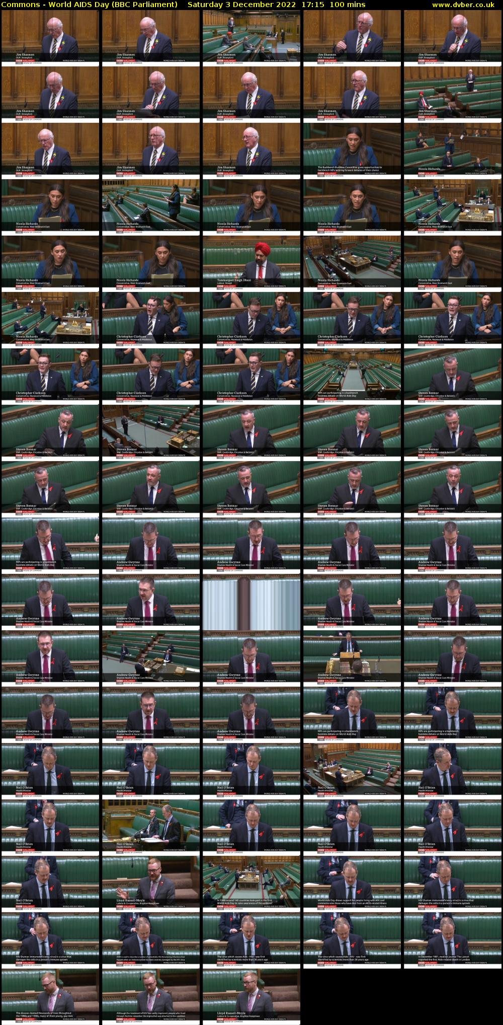 Commons - World AIDS Day (BBC Parliament) Saturday 3 December 2022 17:15 - 18:55