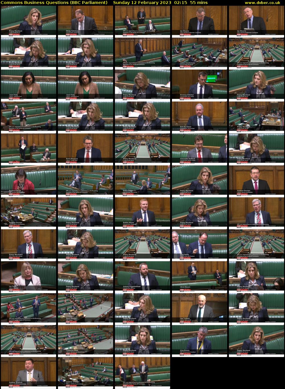 Commons Business Questions (BBC Parliament) Sunday 12 February 2023 02:15 - 03:10