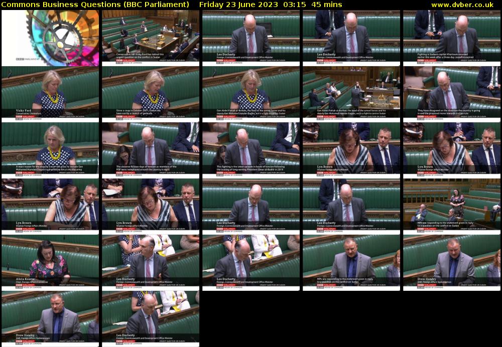 Commons Business Questions (BBC Parliament) Friday 23 June 2023 03:15 - 04:00
