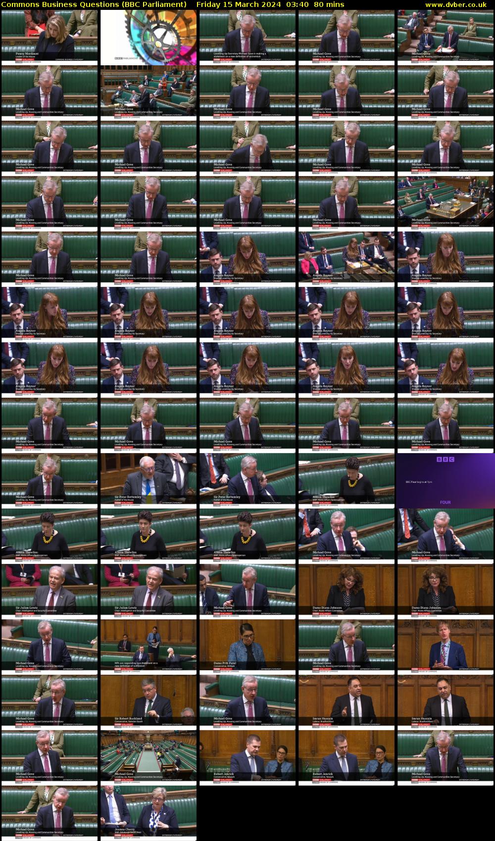 Commons Business Questions (BBC Parliament) Friday 15 March 2024 03:40 - 05:00