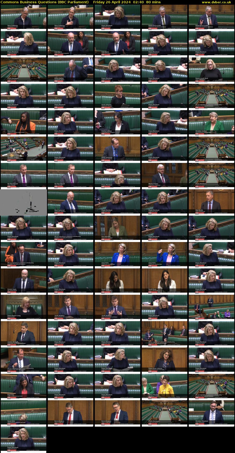 Commons Business Questions (BBC Parliament) Friday 26 April 2024 02:40 - 04:00