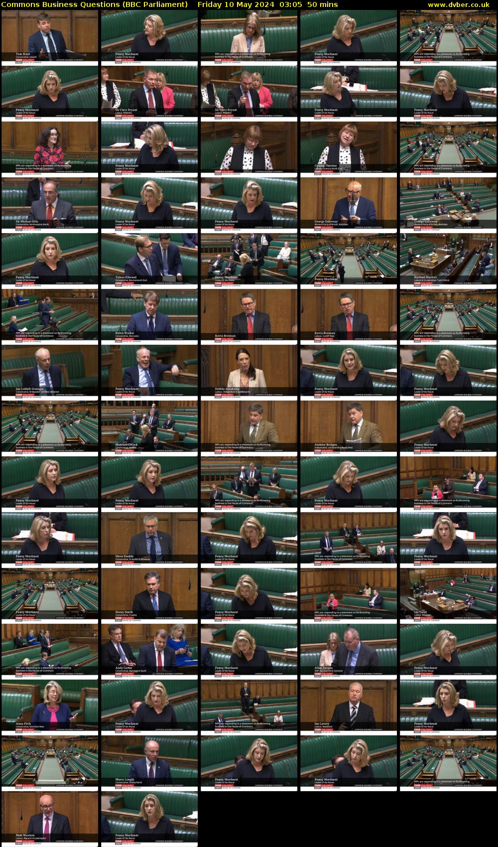 Commons Business Questions (BBC Parliament) Friday 10 May 2024 03:05 - 03:55