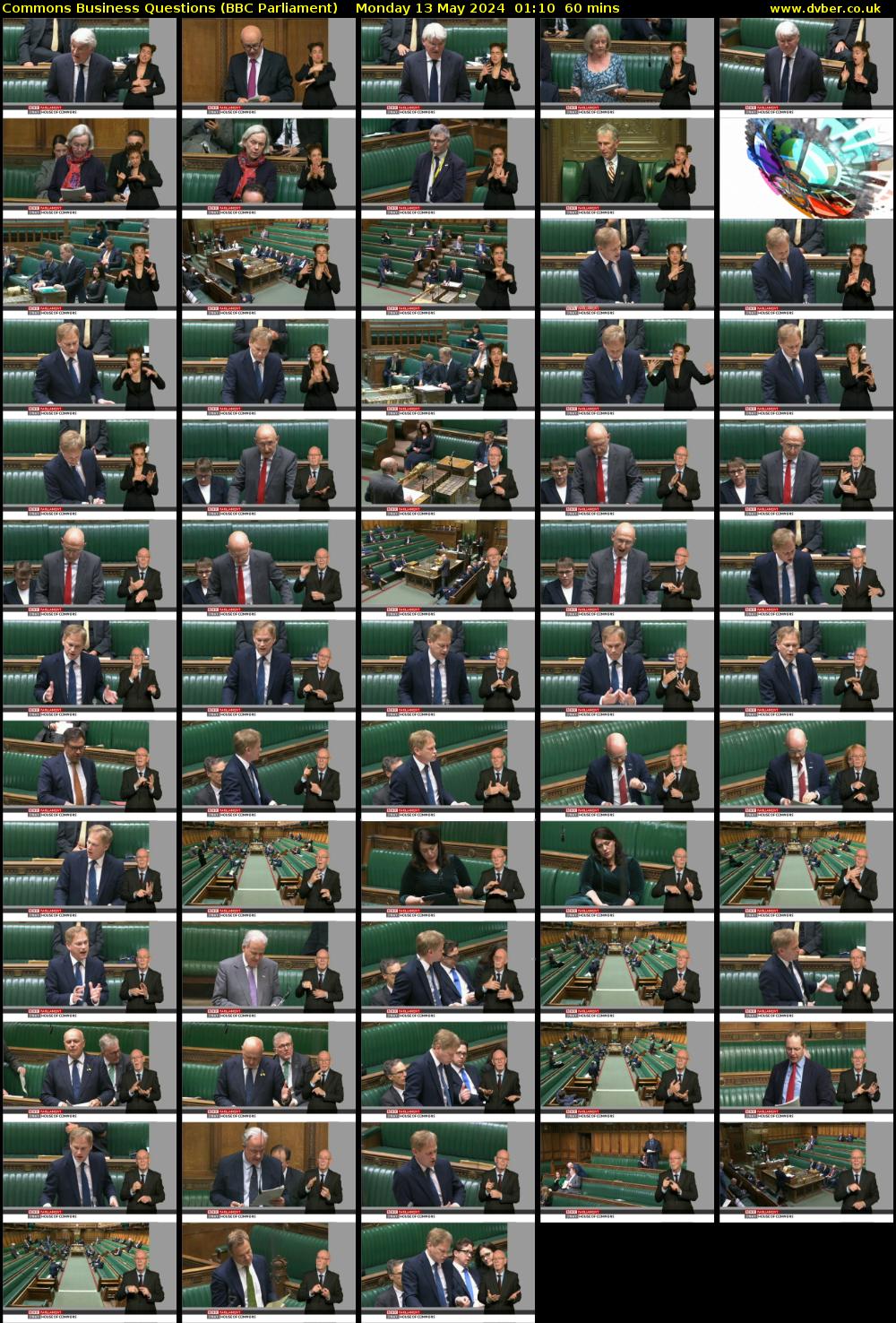 Commons Business Questions (BBC Parliament) Monday 13 May 2024 01:10 - 02:10
