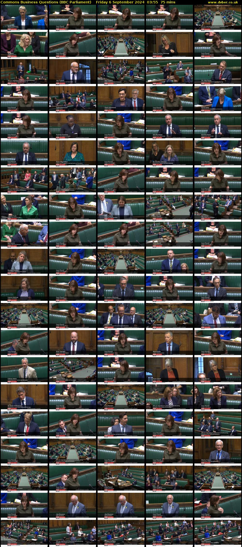 Commons Business Questions (BBC Parliament) Friday 6 September 2024 03:55 - 05:10