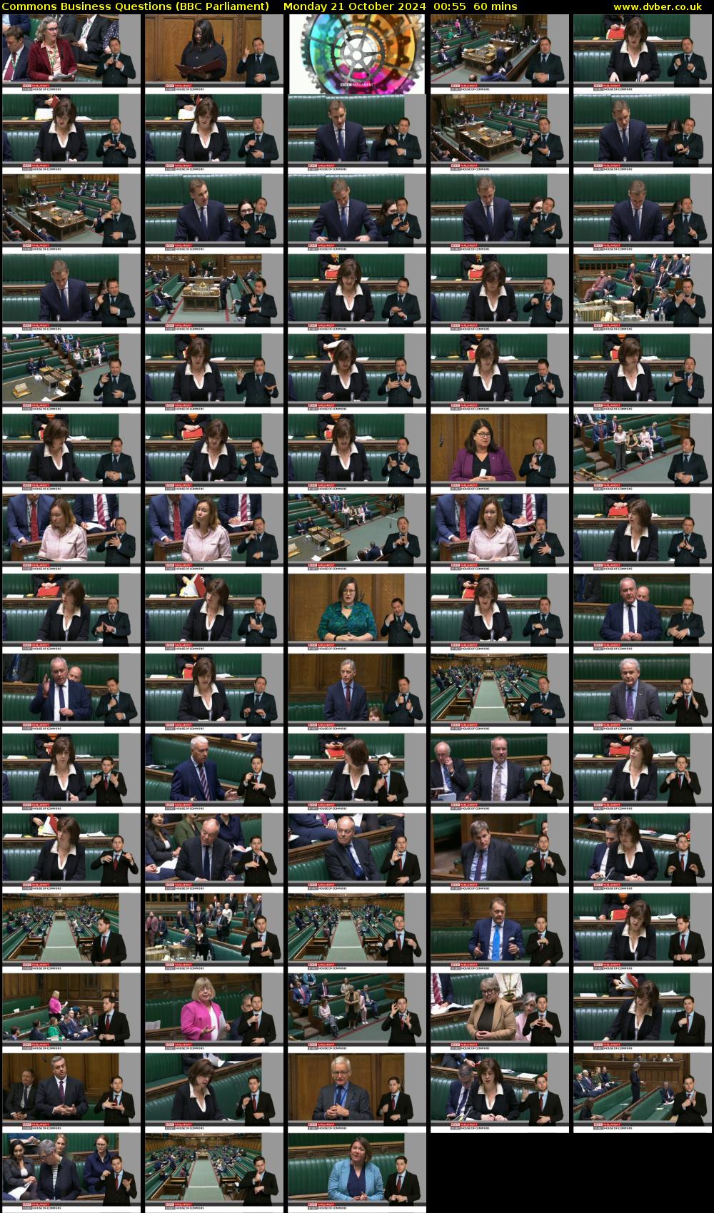 Commons Business Questions (BBC Parliament) Monday 21 October 2024 00:55 - 01:55