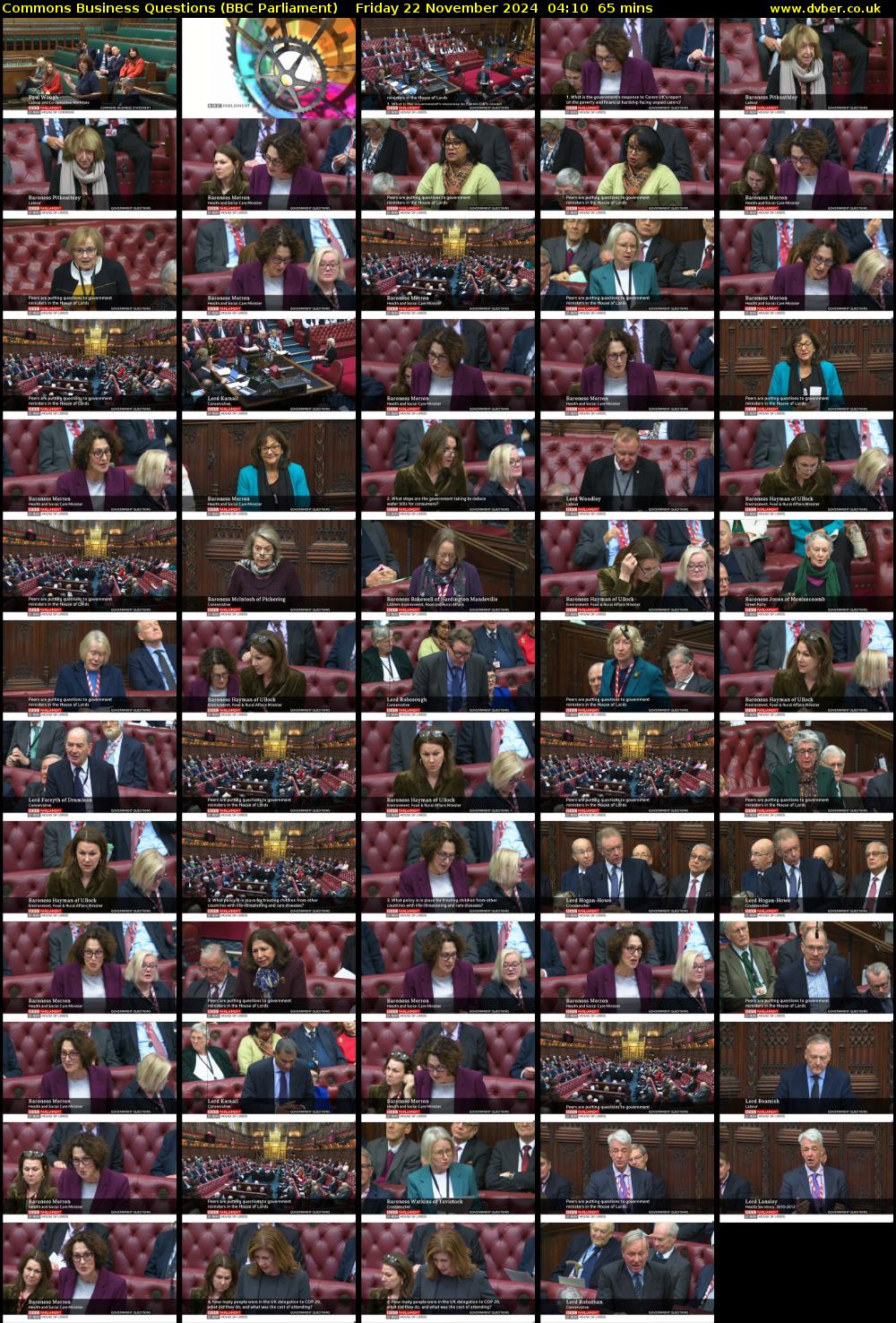 Commons Business Questions (BBC Parliament) Friday 22 November 2024 04:10 - 05:15