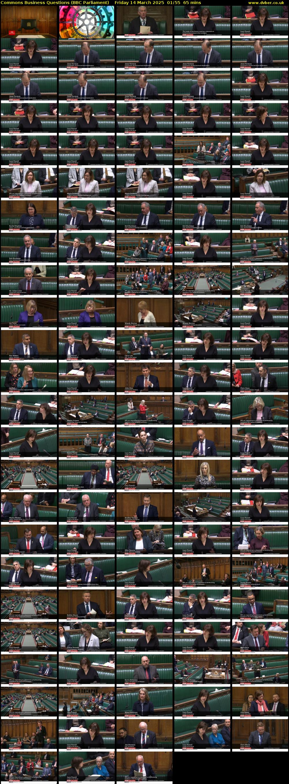 Commons Business Questions (BBC Parliament) Friday 14 March 2025 01:55 - 03:00