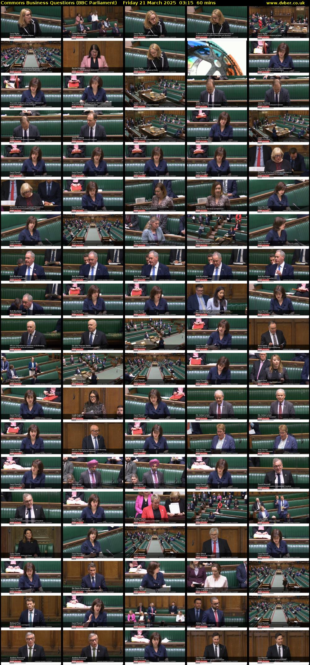 Commons Business Questions (BBC Parliament) Friday 21 March 2025 03:15 - 04:15