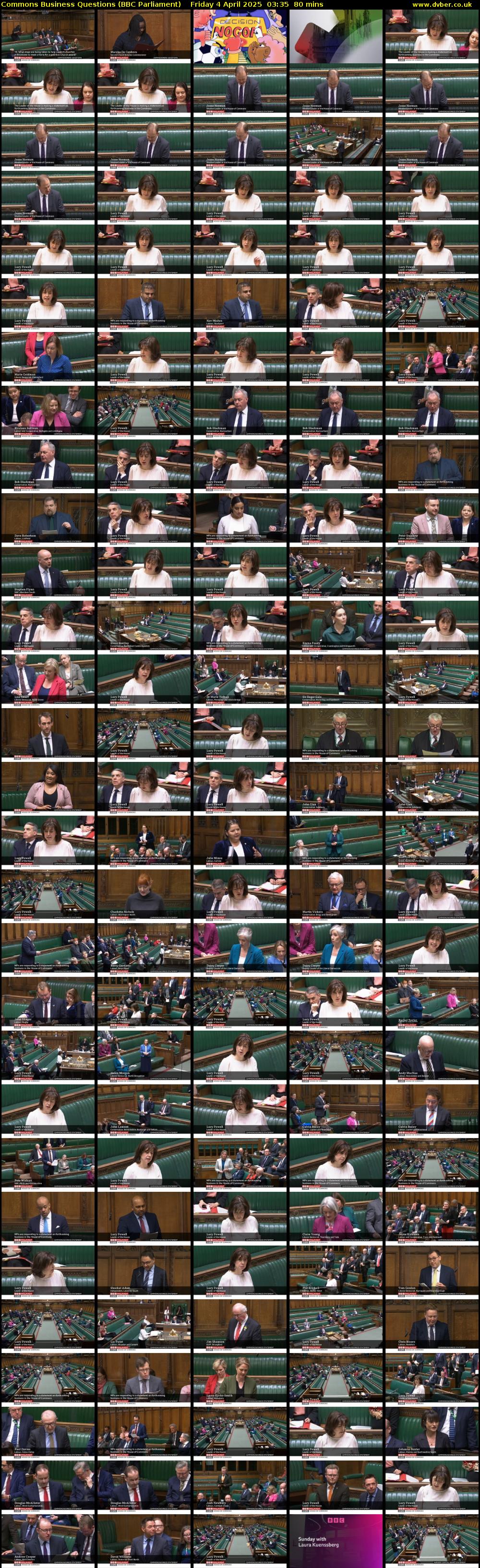 Commons Business Questions (BBC Parliament) Friday 4 April 2025 03:35 - 04:55