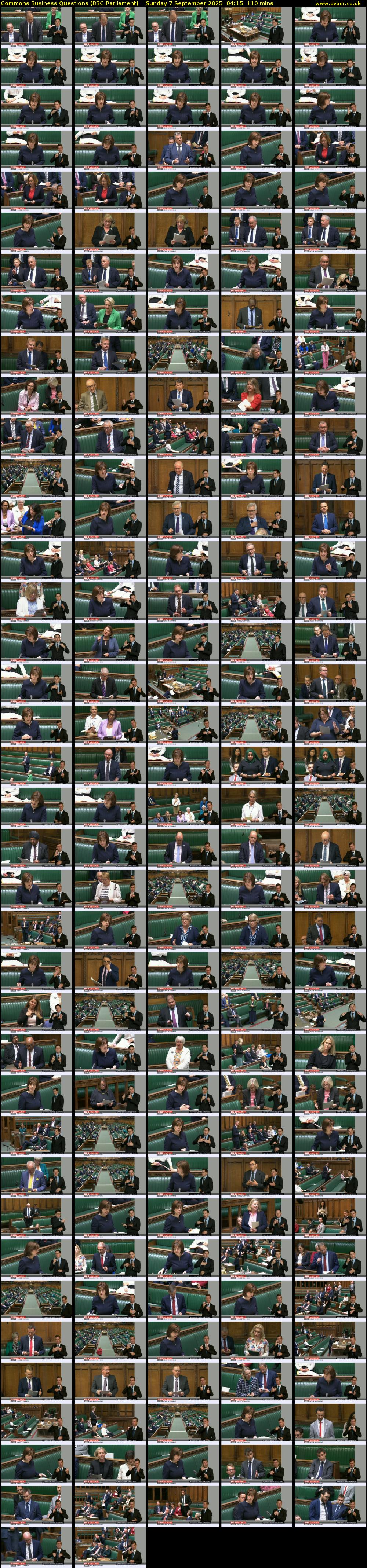 Commons Business Questions (BBC Parliament) Sunday 7 September 2025 04:15 - 06:05