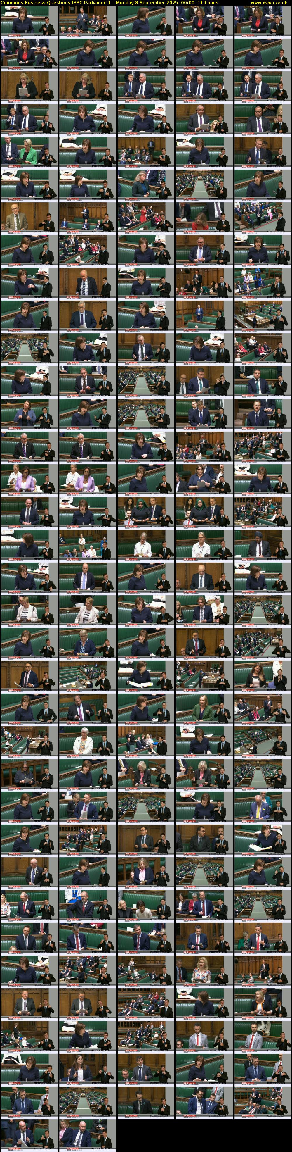 Commons Business Questions (BBC Parliament) Monday 8 September 2025 00:00 - 01:50