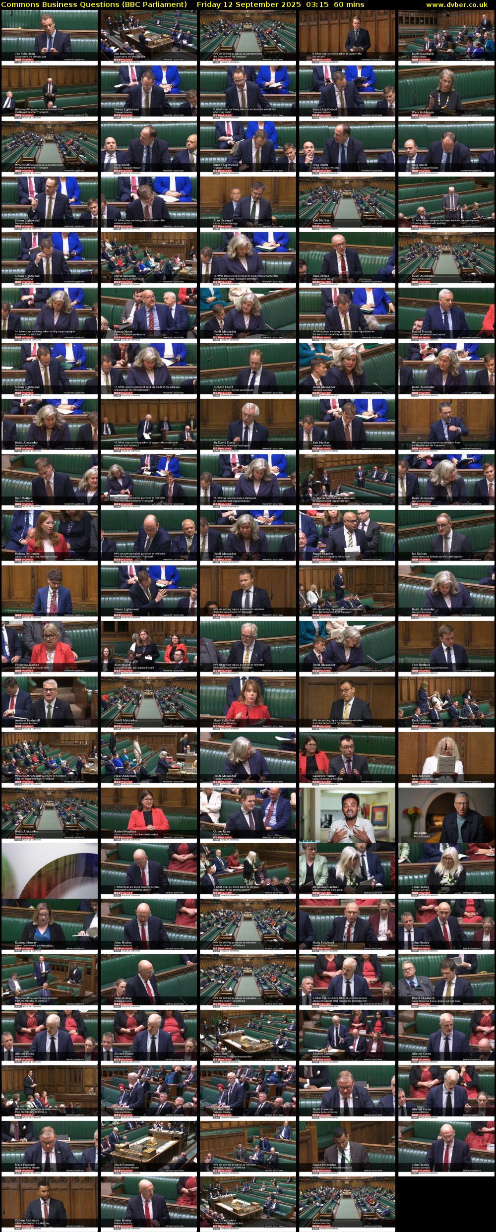 Commons Business Questions (BBC Parliament) Friday 12 September 2025 03:15 - 04:15