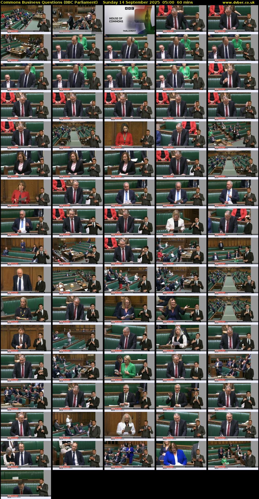 Commons Business Questions (BBC Parliament) Sunday 14 September 2025 05:00 - 06:00