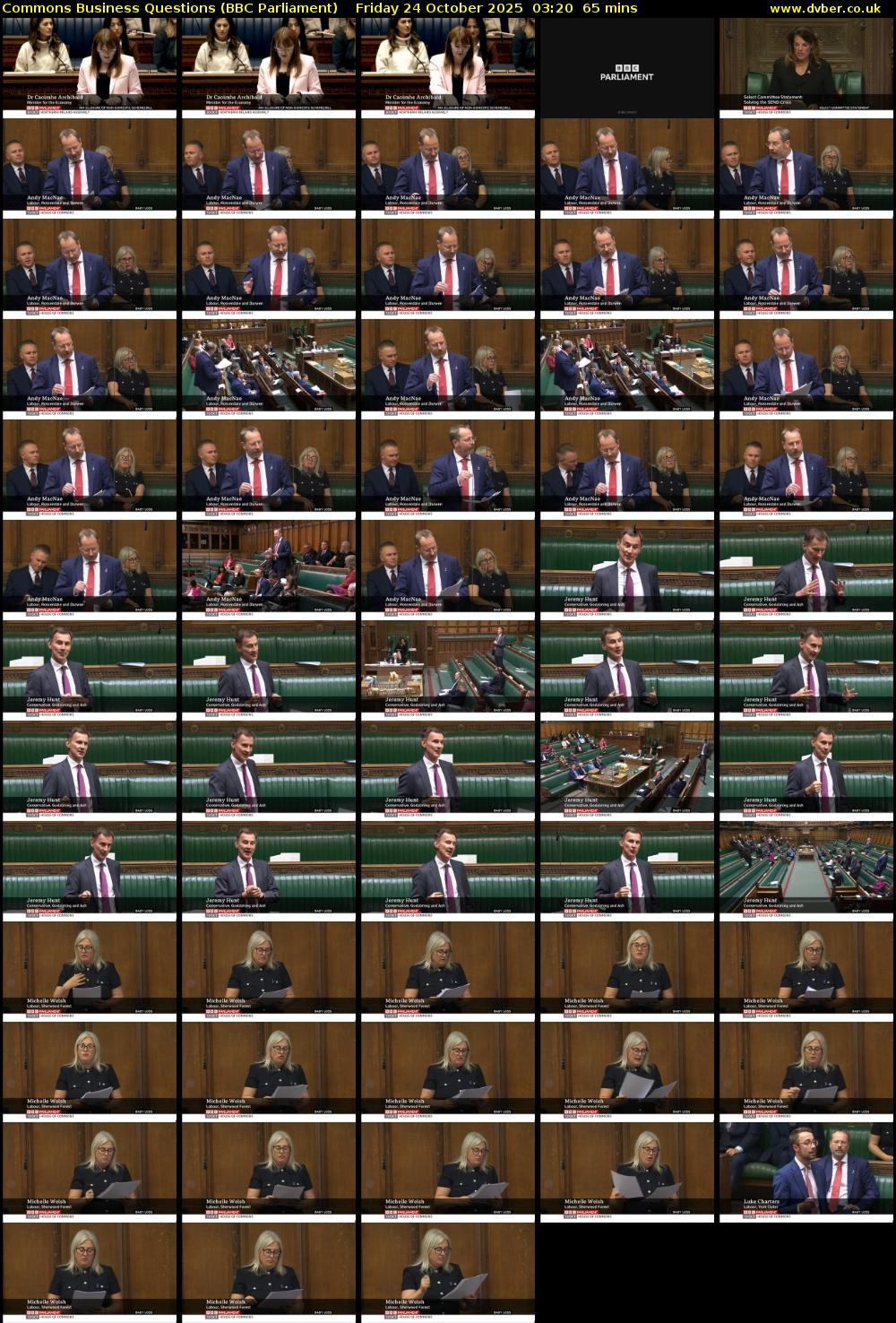 Commons Business Questions (BBC Parliament) Friday 24 October 2025 03:20 - 04:25