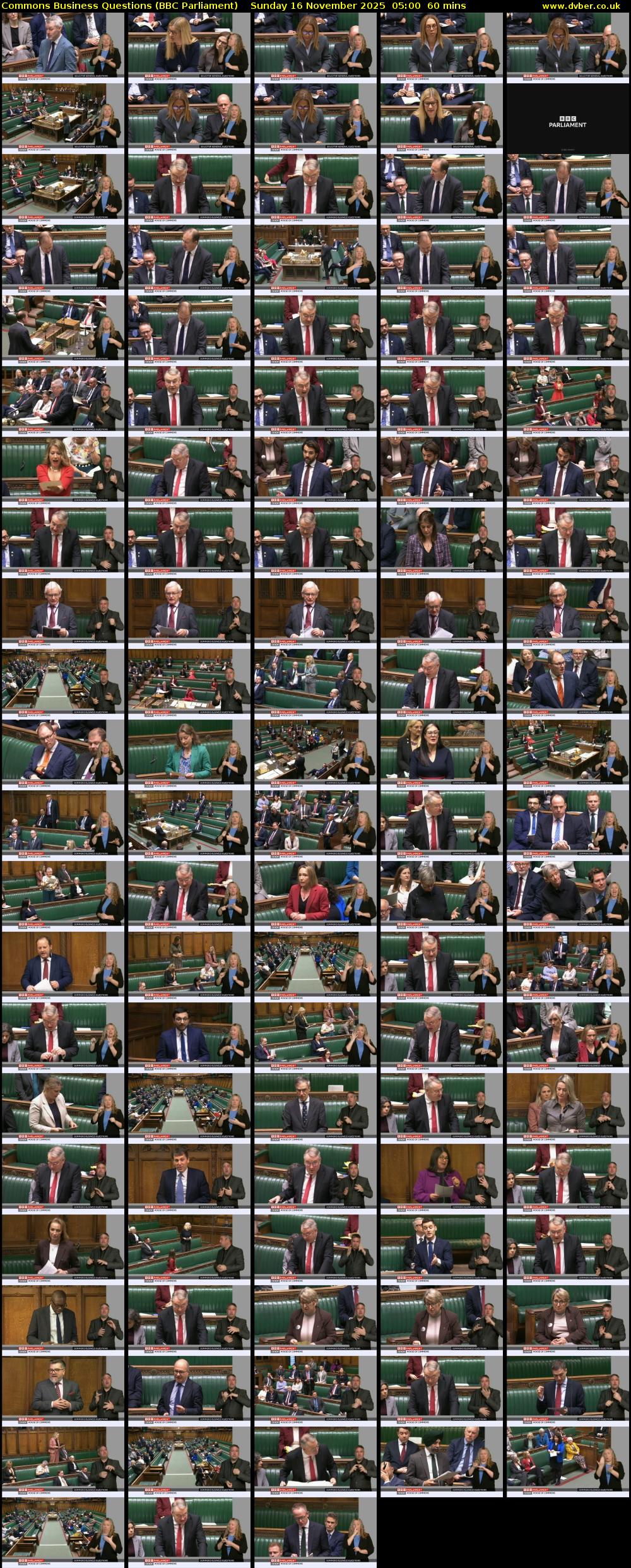 Commons Business Questions (BBC Parliament) Sunday 16 November 2025 05:00 - 06:00