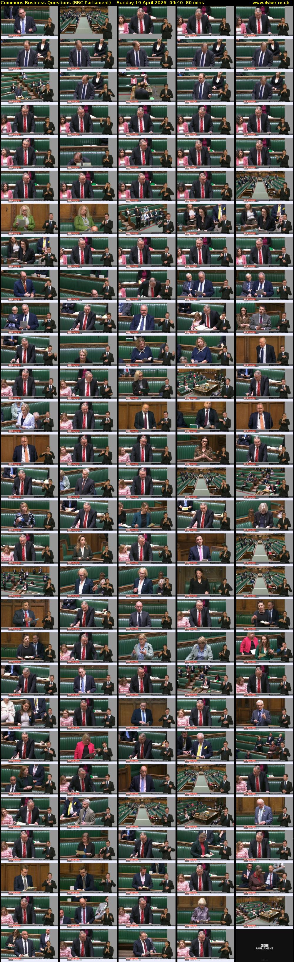 Commons Business Questions (BBC Parliament) Sunday 19 April 2026 04:40 - 06:00