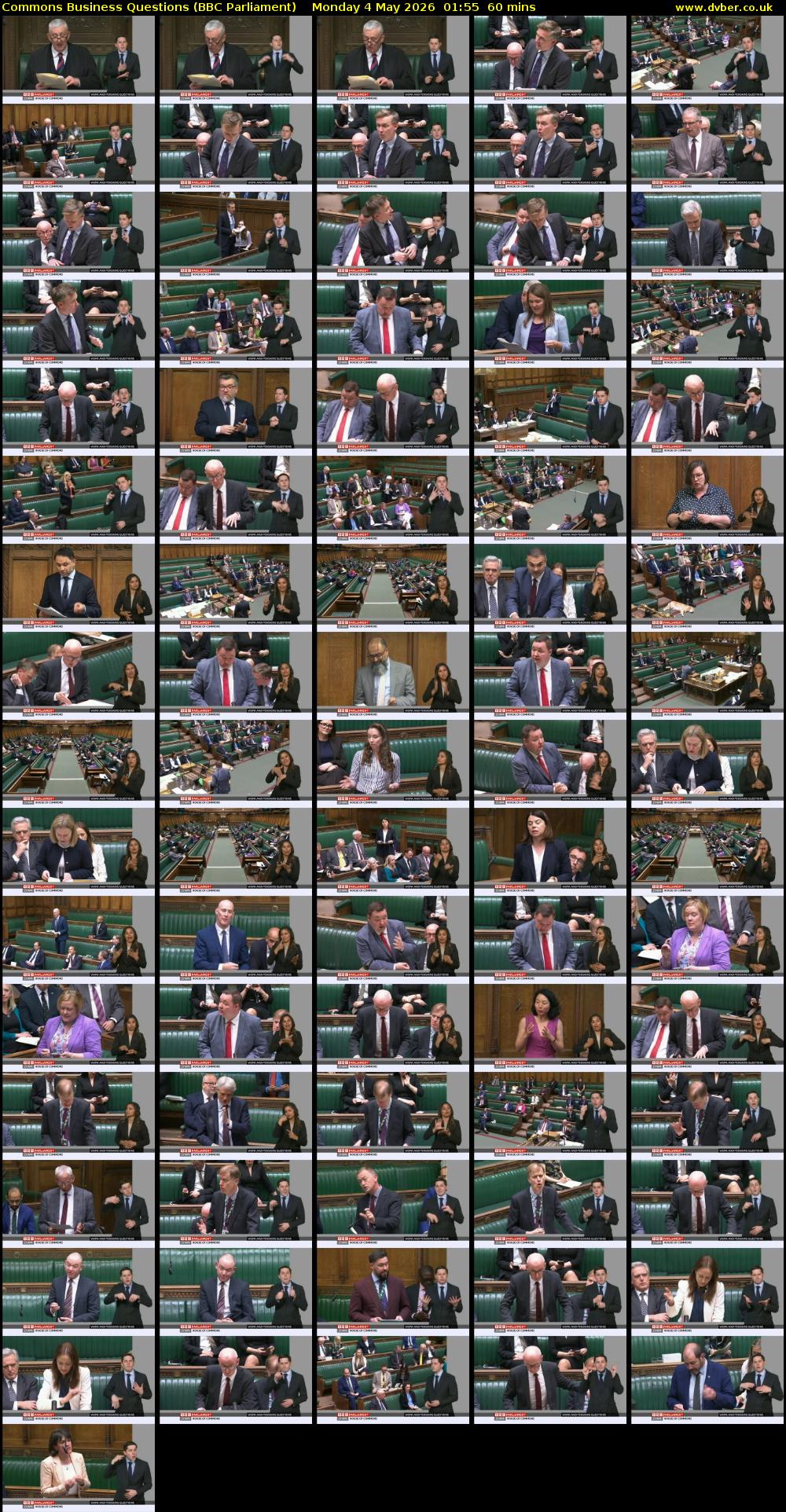 Commons Business Questions (BBC Parliament) Monday 4 May 2026 01:55 - 02:55