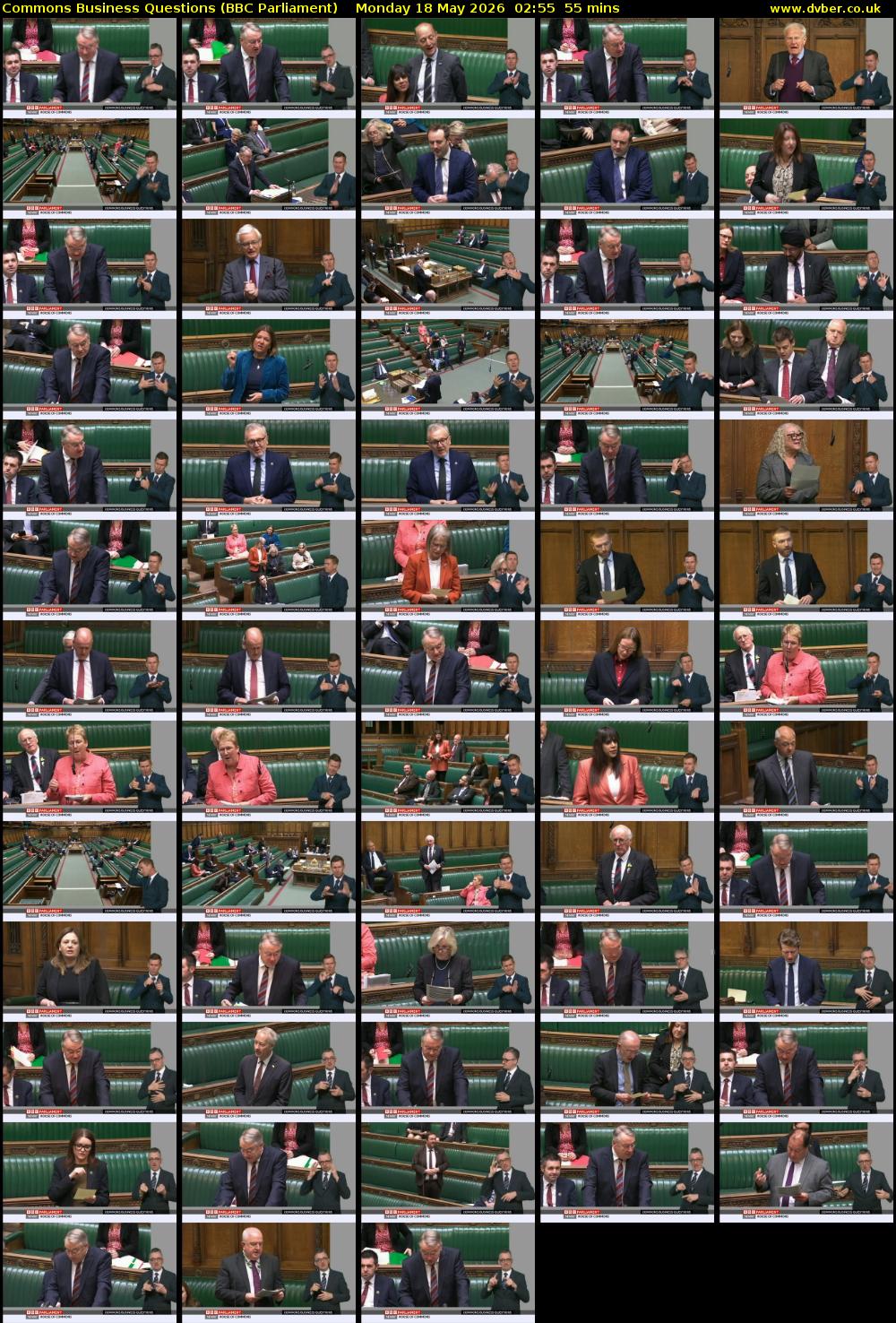 Commons Business Questions (BBC Parliament) Monday 18 May 2026 02:55 - 03:50