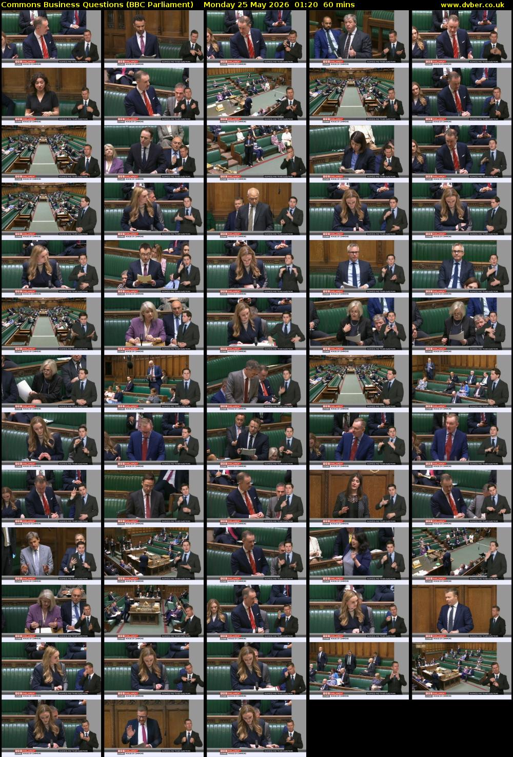 Commons Business Questions (BBC Parliament) Monday 25 May 2026 01:20 - 02:20