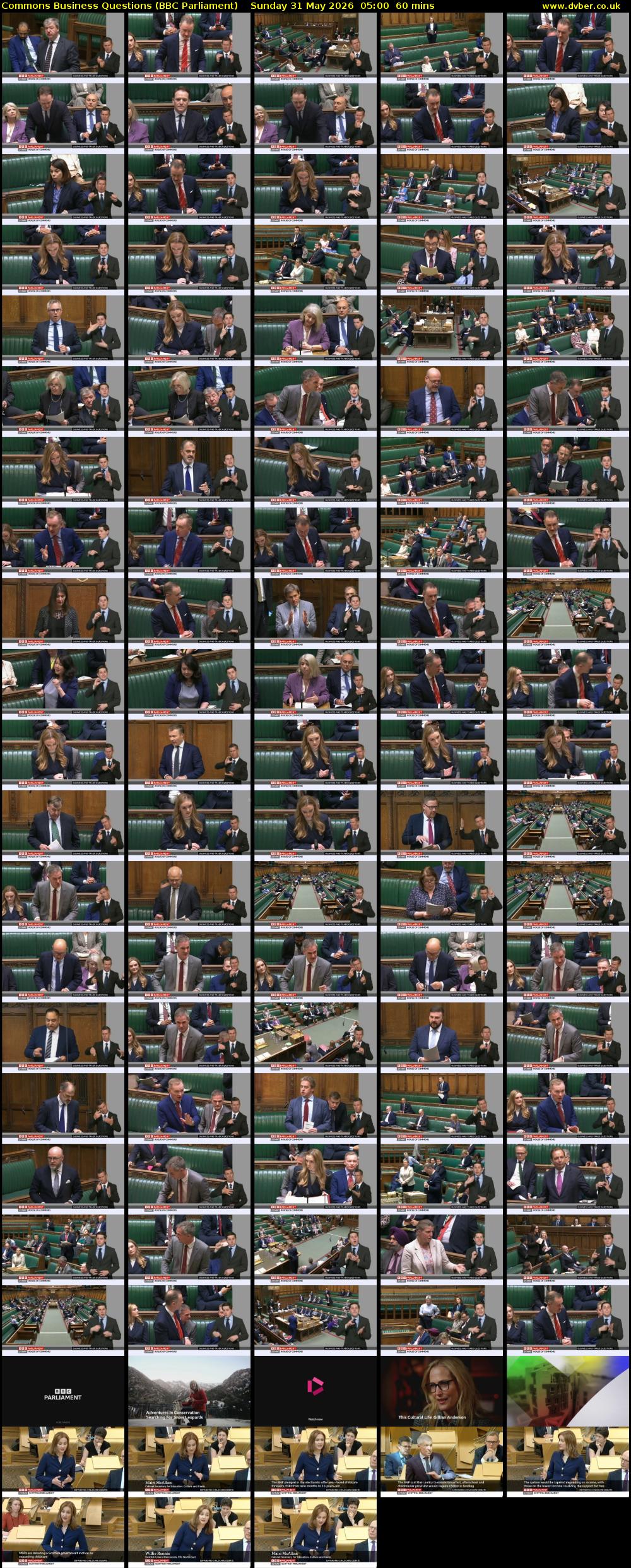 Commons Business Questions (BBC Parliament) Sunday 31 May 2026 05:00 - 06:00